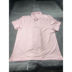 Vineyard Vines Polo Shirt Men's XL OTG On the Go Palmero Pink With White Stripes